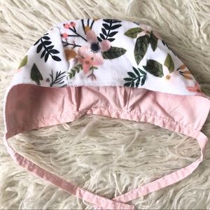 Floral Pink Reversible Baby Bonnet